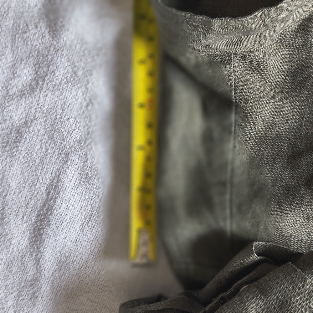 4 Loveandliberty Women's Linen Olive Green Jacket with Lace Details Size L - Picture 10 of 13